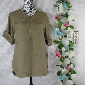 ELLEN TRACY Foldable  3/4 Sleeves Tunic Top NWT Size XS